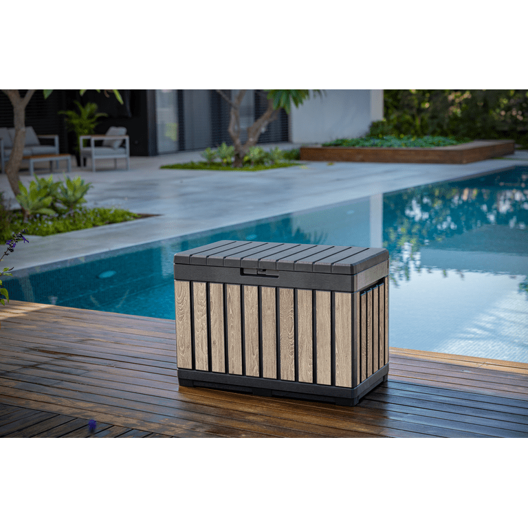Keter Kentwood 50-Gallon Resin Deck Box, Ashwood photo 6
