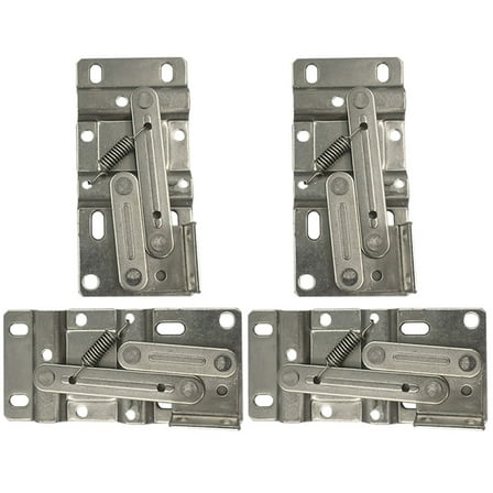 ifundom Spring Hinge 45 Degree Down Flap Silver Iron Door Cabinet Hardware 4 Pieces for Home Use