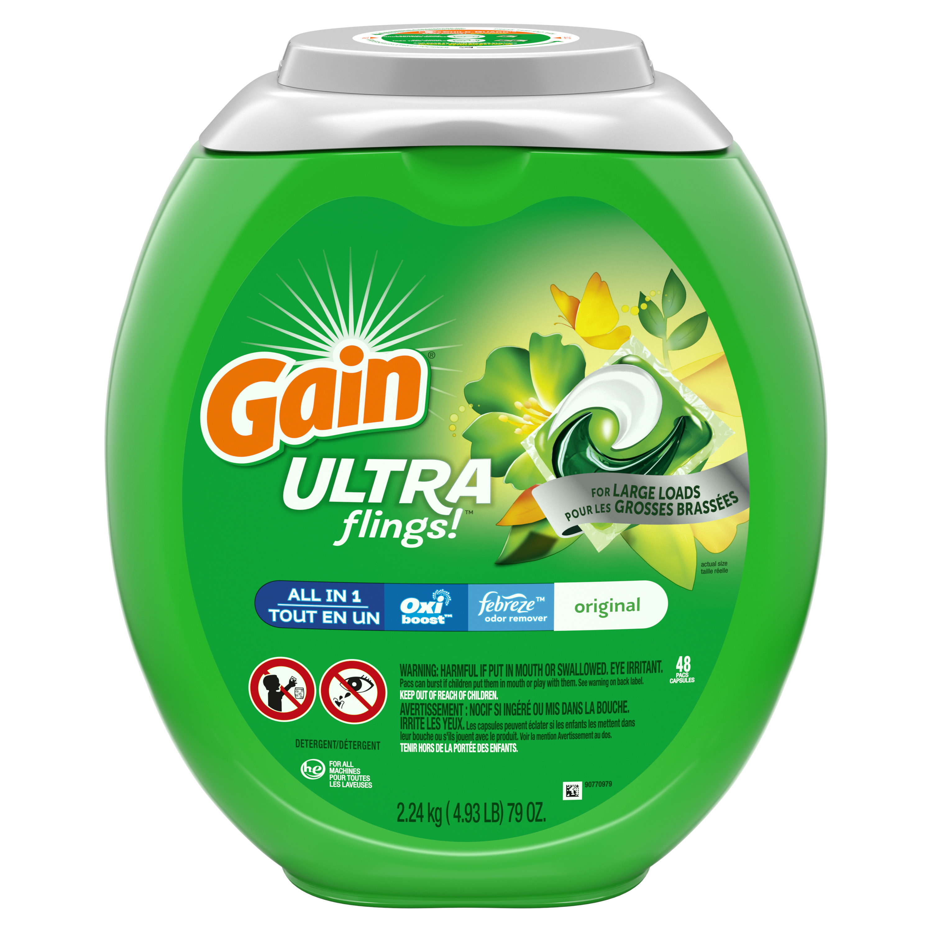 Gain Ultra Flings Original, Laundry Detergent Pacs, 48 Count - image 3 of 5