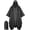 Black, variant on 3-in-1 Rain Poncho for Adults, Waterproof Lightweight Hiking Rain Gear with Hood, Reusable Camping Tarp & Emergency Shelter, Packable Outdoor Raincoat