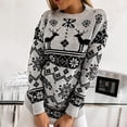 thumbnail image 2 of Luxalzxs Ugly Christmas Sweaters for Women 2023 Fashion Christmas Print Comfortable Long Sleeve Loose Pullover Sweater Tops, 2 of 5