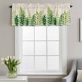 thumbnail image 4 of Ferns Leaf Window Valance for Kitchen, Spring Sage Green Leaves Farmhouse Rod Pocket Short Curtain for Small Windows, Light Filtering Decorative Valance, 60 x 14 Inch, 4 of 9
