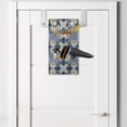 thumbnail image 2 of Azulejo Hanging Pocket Organizer, Portuguese Ceramic Like Tiles Motif with Ottoman Ethnic Pattern, Printed Polyester Storage Bag with Pockets, 9" x 16", Pale Orange and Petrol Blue, 2 of 2