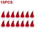 thumbnail image 1 of 30/1 Uds Mini gorros de Papá Noel cubiertas navideñas para botellas de vino piruleta sombrero de caramelo regalos de Navidad para niños decoraciones para cenas y fiestas navideñas, 1 of 4