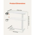 thumbnail image 3 of VEVOR Overbed Table Mobile Bed Side Desk with 4 Hidden Wheels Cup Holder White, 3 of 9