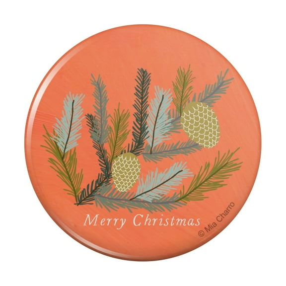 Merry Christmas Pinecones Pinback Button Pin