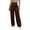 Brown, variant on Women's Wide Leg Trousers - High Waist Solid Color Palazzo Pants, Minimalist Double Button Front Casual & Work Pants Brown M