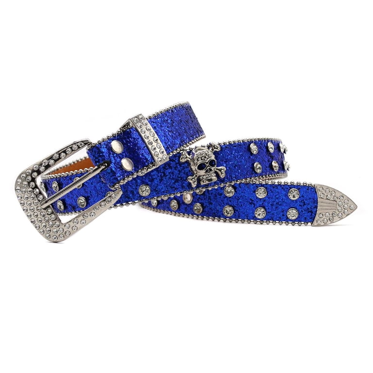 SWSMCLT Unisex Rhinestone Belt Fashion Faux Leather Women  display picture 2