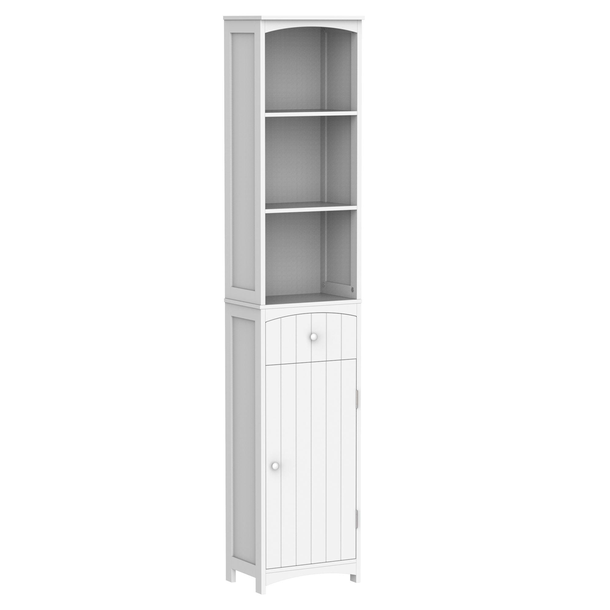 67 Inch Tall Wooden Bathroom Linen Tower Bath Storage Unit Space Saver Bathroom