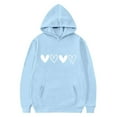 thumbnail image 5 of WQNVRNR Kids Valentine's Day Hoodie- Heart Fleece-Lined Long Sleeve Casual Sweatshirt with Pocket Light Blue Size 14, 5 of 6