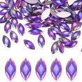 thumbnail image 1 of Paquete de 200 Strass en Forma de Ojo de Caballo, Pegatinas de Strass Acrílico de Respaldo Plano de 15x7mm para Manualidades DIY/Joyería [Púrpura Claro AB], 1 of 6