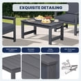 thumbnail image 4 of KINGYES 6 Pieces Outdoor Furniture Set, HDPE All Weather Use Conversation Couch Sets,2 Armchairs & 2 Loveseat & 2 Coffee Table for Patio Backyard, Gray Frame with Gray Cushions, 4 of 9