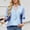 Light Blue, variant on Sentmoon Concert Outfits for Women Three Quarter Sleeve V Neck Plus Size Tops for Women Solid Color Relaxed Beach Shirts 2025 Summer Stylish for Music Festival Dark M