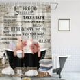 thumbnail image 4 of Cute Kids Shower Curtain, Rustic Country Funny Farmhouse Animals Pig Bathroom Rules Shower Curtains for Bathroom Decor, Motivational Educational Waterproof Bathtub Decor Accessories with Hooks,72X72in, 4 of 4