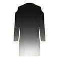 thumbnail image 5 of COSFO Black Womens Dress Gradient V-Neck Long Sleeve Casual Mini Dress A-Line Dress, 5 of 5
