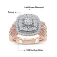 thumbnail image 2 of AFFY Bridal Ring Set For Women, 1.00 Carat (ctw) Lab Grown Diamond Infinity Double Halo Engagement Ring Set In 14K Rose Gold Over Sterling Silver Jewelry Gifts For Her-10, 2 of 5