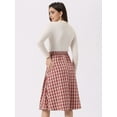 thumbnail image 4 of DARING DIVA Women's Vintage Plaid Pleated A-Line Midi Skirt M Red, 4 of 6