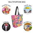 thumbnail image 7 of FORMRS Womens Canvas Tote Bag with Zipper Inner Pocket Shoulder Handbag, Art Map, 7 of 7