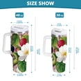 thumbnail image 6 of Yayeee 40oz Stainless Steel Tumbler with Straw and Handle Double-Wall Insulated Travel Water Bottle, Pink Raspberries, 6 of 8