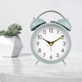 thumbnail image 2 of sgarden Relojes de escritorio nocturna silenciosa de estar decoración del hogar pesado Verde Zulema Despertador gemelos, 2 of 8