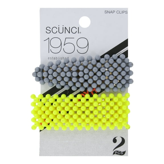 Scunci 1959 2.5" Hair Snap Clips, Assorted Colors, 2-Pieces
