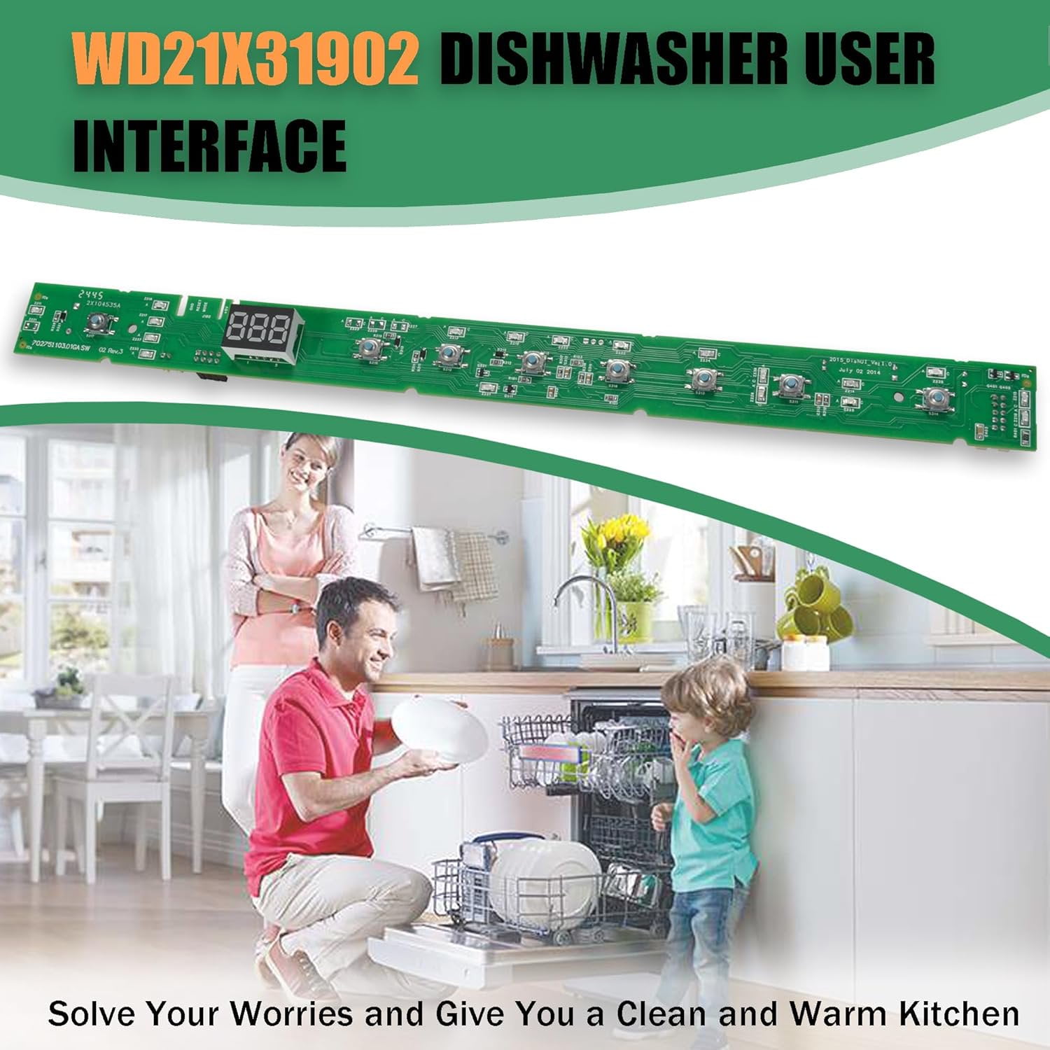 WD21X31902 WD21X31902C WD21X23462 Dishwasher Control Board Compatible with GE Dishwasher, Dishwasher Replacement Parts WD21X26179,WD21X32000