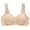 Beige, variant on 1PC Wireless Bras, Women's Sexy Comfortable Soft Solid Color Front Open Button Underwear Large Size Bra Secondary Breast