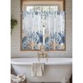 thumbnail image 4 of Blue Starfish Coastal Bathroom Window Curtain, Eucalyptus Summer Nautical Shell Light Filtering Coffee Kitchen Curtains, Bedroom Living Room Curtains 2 Panel 84"x45", 4 of 6