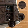 thumbnail image 4 of Amerlife Farmhouse Kitchen Cabinet Coffee Display Bar with LED Lights, Brown, 4 of 7