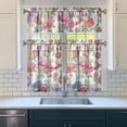 thumbnail image 3 of Kitchen Curtains and Valance Set 36 Inch Tier Pioneer Colorful Floral 3 Pieces Set Dining Room Small Curtain Drapes Cafe Curtains Valance for Home Decor Rod Pocket, 3 of 6