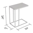 thumbnail image 4 of Safdie & Co. 19"L C-Shape Black Metal Legs Accent Table in Dark Taupe, 4 of 4