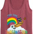 thumbnail image 3 of Pete The Cat - Flying Box Free Your Imagination - Women's Racerback Tank Top, 3 of 6