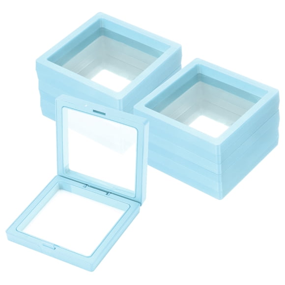 Uxcell 20 Pcs Caja de almacenamiento para uñas postizas, caja de exhibición para arte de uñas, organizador para regalos de joyería, suministros de almacenamiento para el hogar, azul