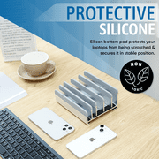 Elestoria Vertical Laptop Stand Office Desk Accessories Laptop Organizer, Silver