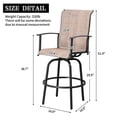 thumbnail image 4 of DIYOO 2-Piece Patio Bar Stools Set - All-Weather Textilene Swivel Stools with High Back & Armrests, 23.23 x 26.38 x 51.38 Inches (LxWxH), Outdoor Counter Height Chairs for Deck Garden Poolside, 4 of 12