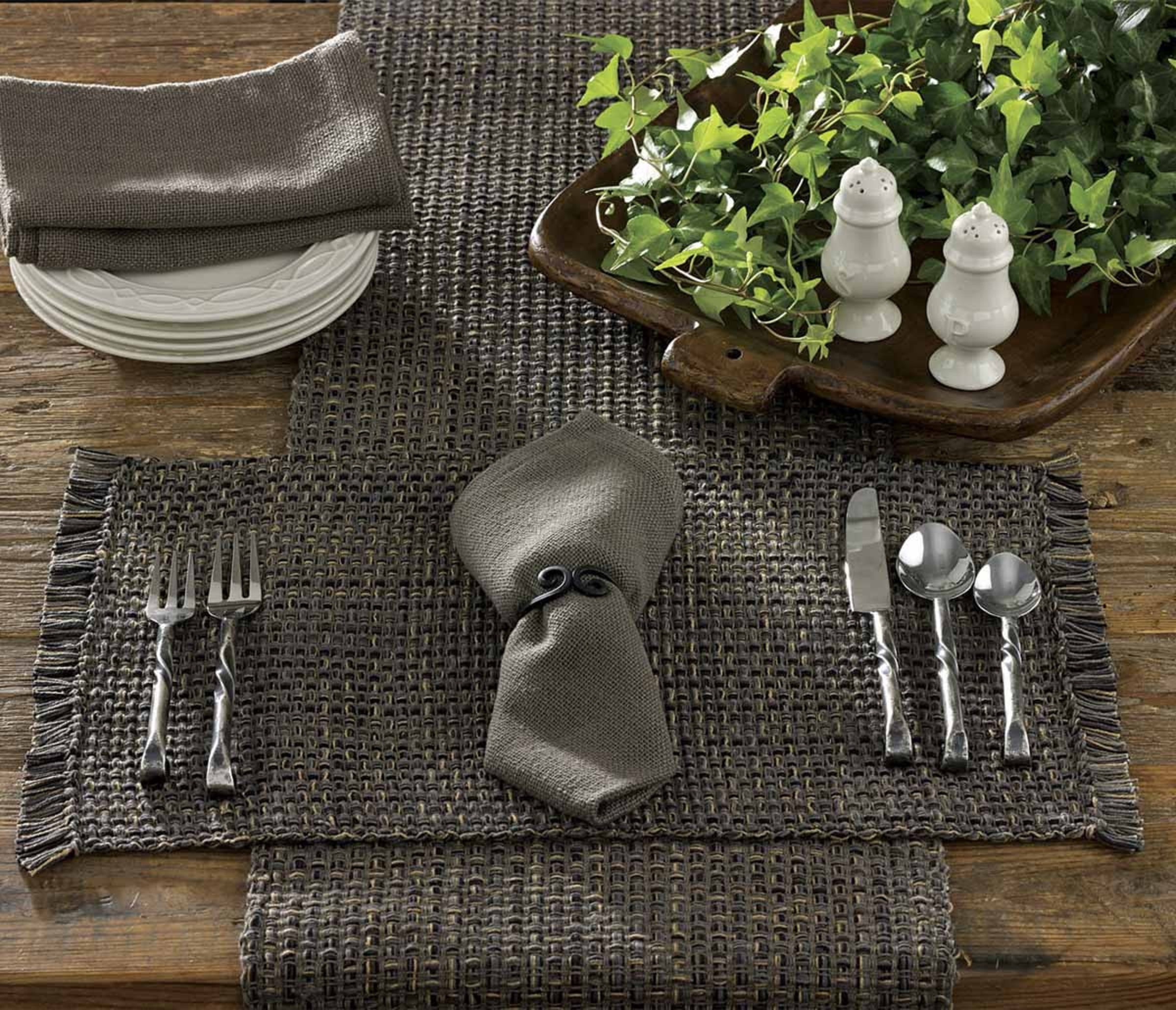 Park Designs Black Expresso Tweed Table Runner 36"