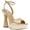 Gold, variant on Womens Lashed  Ankle Strap Dressy Platform Sandals