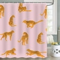 thumbnail image 2 of Pink Leopard Shower Curtain, Tropical Animal Cheetah Decor Bathtub Bath Curtain Set, Polyester Fabric Waterproof Bathroom Curtain with 12 Hooks, 2 of 6