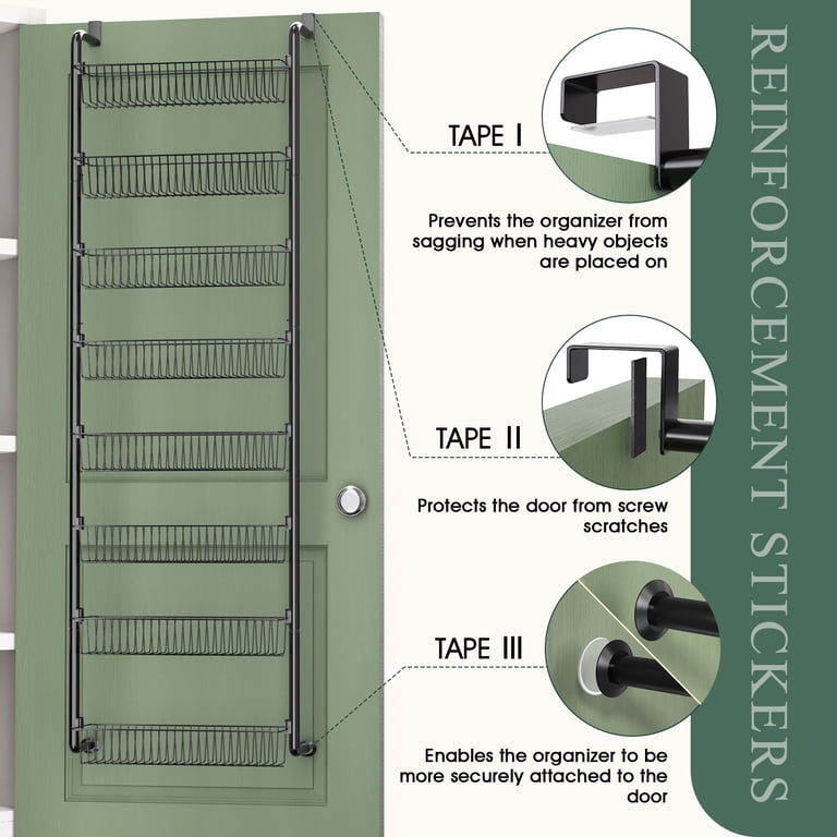 Yeabett 8-Tier Over the Door Pantry Organizer, Black photo 3