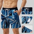 thumbnail image 3 of Rvwovn Men's Swim Trunks with Compression Liner - Tropical Print Elastic Waist for Beach Board, 3 of 5