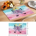 thumbnail image 6 of Purple Flower Antlers Placemats Set of 2, Pink Cloud Sky Ears Leaves Abstract Non-Slip Place Mats Washable Table Mats for Kitchen Dining Table Decorations Indoor/Outdoor, 6 of 9