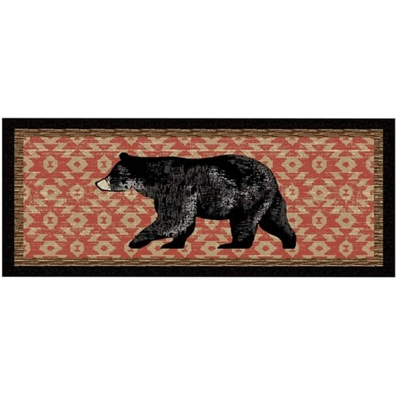 Mayberry Rug CC20677 20X44 20 x 44 in. Cozy Cabin Printed Nylon Kitchen Mat & Rug, Nature Trail
