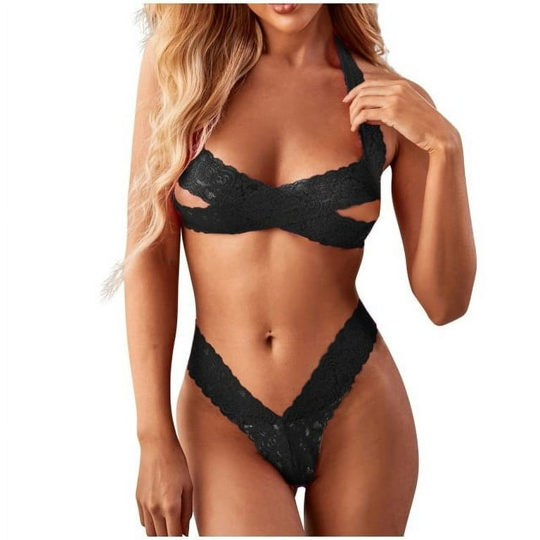 Floleo Clearance Women Sexy Lace Black Lingerie India