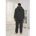 thumbnail image 4 of Vulcanodon Mens Plush Hooded Zipper Pajama Set, Soft Warm Long Sleeve Sleepwear with Pockets Fluffy Fuzzy Cozy Pjs（Dark Grey+light Grey, 2XL）, 4 of 4