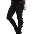 thumbnail image 2 of HUPOM Womens Dress Pants Stretchy Pants Casual High Waist Rise Full Cropped Black 3XL, 2 of 8