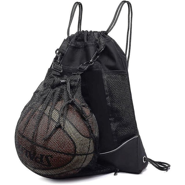 Mochila De Baloncesto Con Cordón Para Niños, Mochila De Fútbol Plegable, Bolsa De Gimnasio, Mochila, Bolsa De Deportes Con Bolsa De Red De Pelota Extraíble Para Canasta De Béisbol De Voleibo