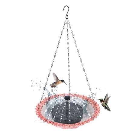 Bird Bath Fountain, 9.25 Inch Solar Powered Bird Bath Bowl Powered by Water Fountain Pump for Outdoor Garden