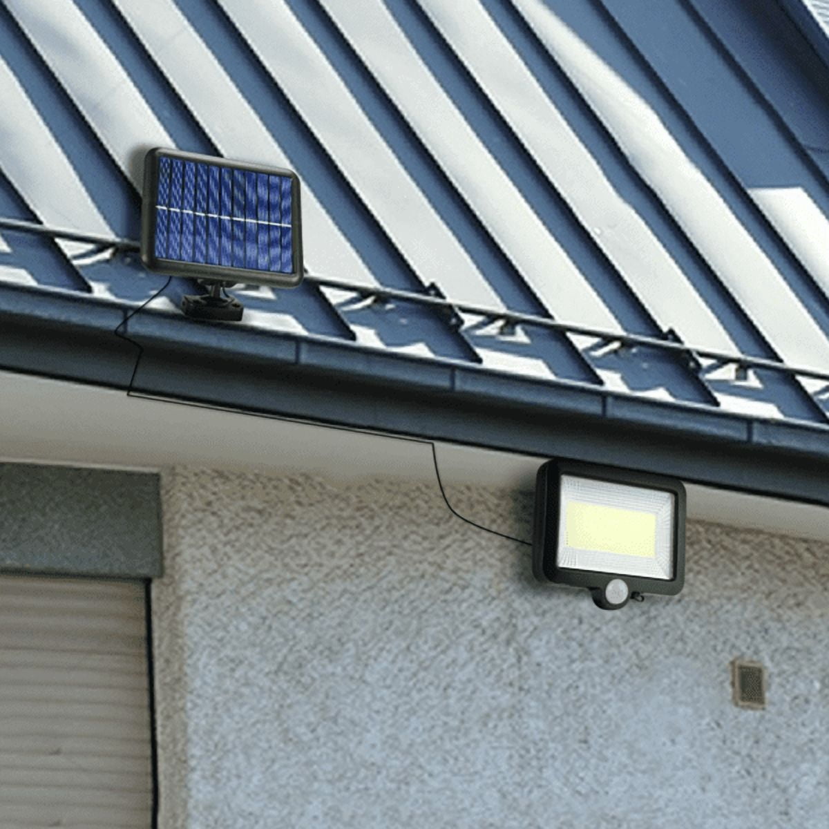 Outdoor Solar Wall Light,Motion & Light Sensor Activated,100 LED Beads,IP65 Waterproof,Rotatable Solar Panel with 16.4ft Cable for Patio Garage Doorway