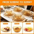 thumbnail image 4 of TINANA 12 Piece Amber Glass Dinnerware Set, Stackable Plates and Bowls Set, Service for 4, Microwave & Dishwasher Safe, 4 of 7