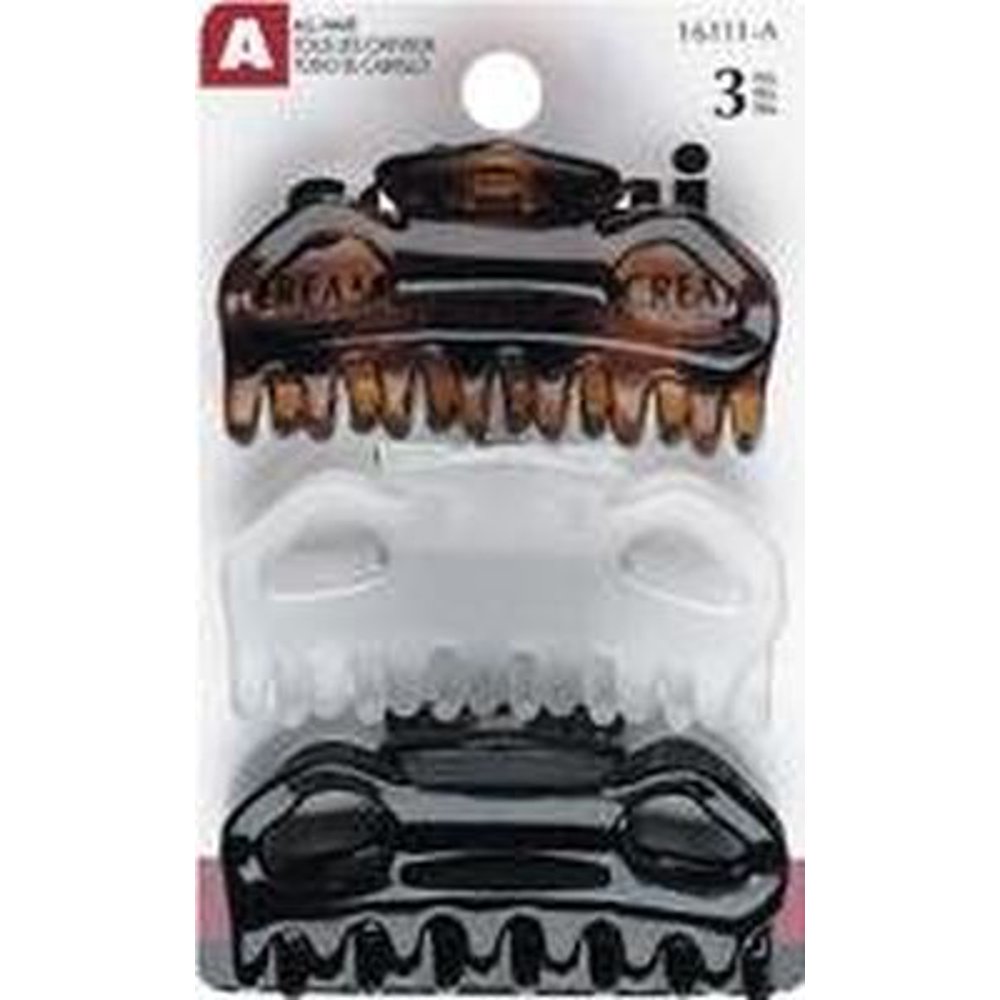 Scunci Jaw Clips, Assorted Colors 3 ea (Pack of 6)